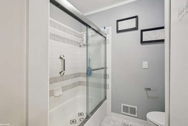 11770 Lennry Rd, Shelby Twp, MI 48315 - bathroom with shower / bath combination with glass door, toilet, and baseboards