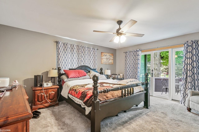 11770 Lennry Rd, Shelby Twp, MI 48315 - carpeted bedroom featuring access to exterior and a ceiling fan