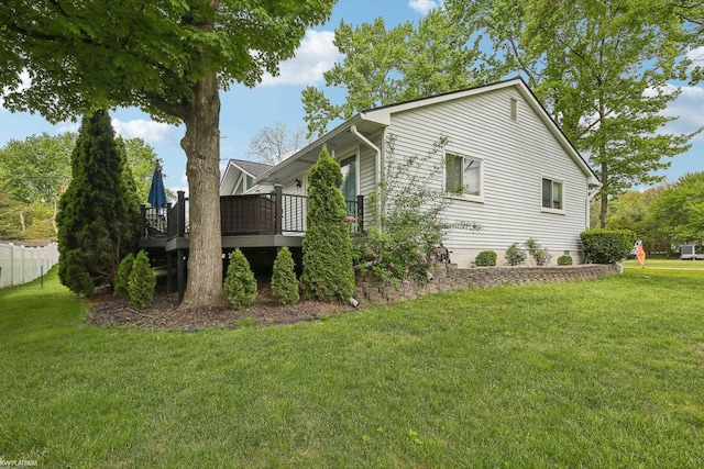 11770 Lennry Rd, Shelby Twp, MI 48315 - view of home's exterior featuring a deck and a yard