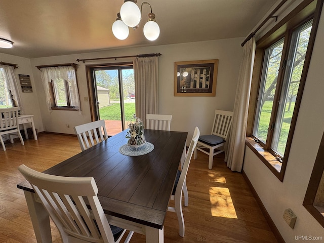 102 Forest Dr, Norway, MI 49870 - dining room featuring plenty of natural light, wood finished floors, and baseboards