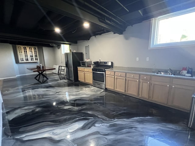 53641 Buckingham Ln, Shelby Twp, MI 48316 - kitchen featuring stainless steel appliances, a sink, and light countertops