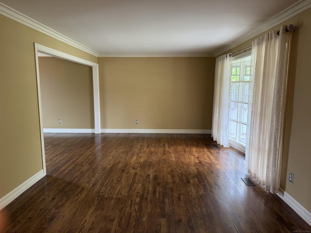 4283 Snoal Ln, Shelby Twp, MI 48316 - unfurnished room featuring ornamental molding, dark wood-style floors, and baseboards