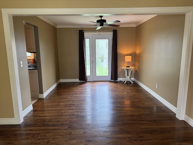 4283 Snoal Ln, Shelby Twp, MI 48316 - unfurnished room with ornamental molding, dark wood finished floors, and baseboards