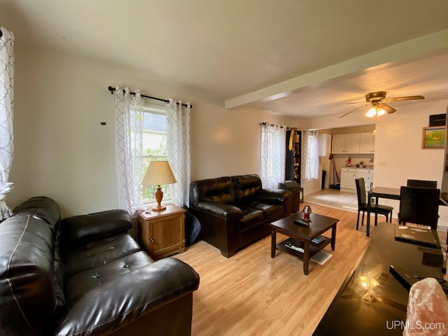 213 N Fifth St, Marquette, MI 49855 - living room with light wood-style floors and a ceiling fan