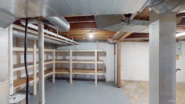 730 Elliott Ave, Ishpeming, MI 49855 - unfinished below grade area with electric panel