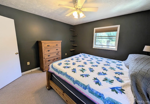 14 Arrowhead Dr, Marquette, MI 49855 - bedroom with carpet, a textured ceiling, and a ceiling fan