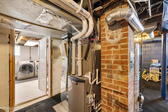 1131 Boyd St, Troy, MI 48083 - basement featuring washer and clothes dryer and heating unit