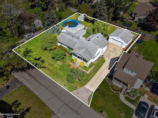 1131 Boyd St, Troy, MI 48083 - aerial view of property and surrounding area with property boundaries highlighted