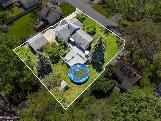 1131 Boyd St, Troy, MI 48083 - aerial view of property and surrounding area featuring property boundaries highlighted
