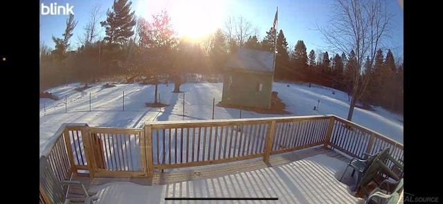 3065 S Curtisville Rd, South Branch, MI 48761 - view of snow covered deck