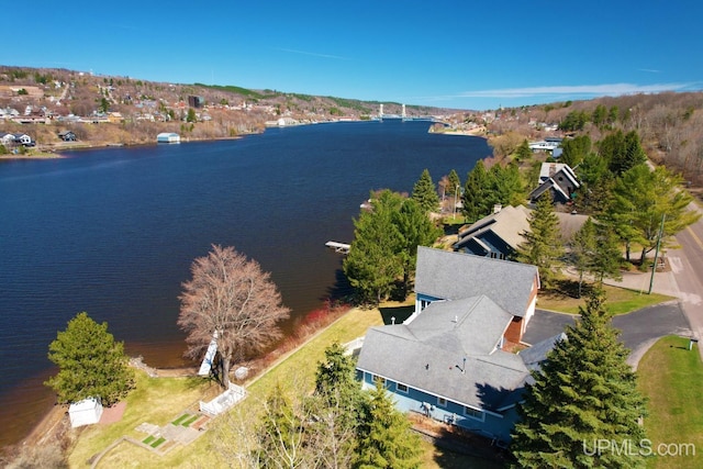 18918 Canal Rd, Houghton, MI 49931 - view from above of property with a large body of water