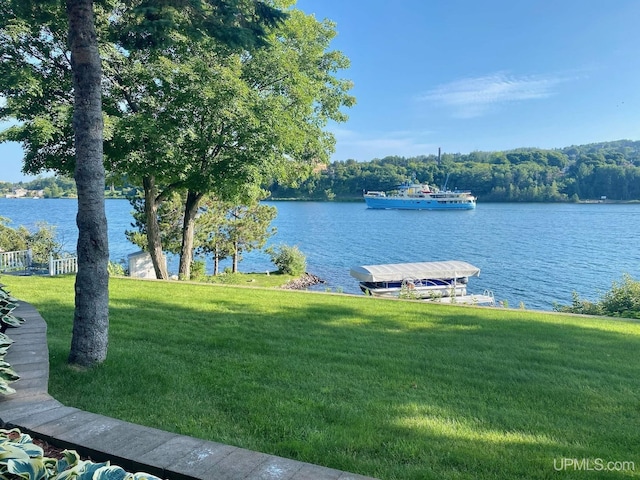 18918 Canal Rd, Houghton, MI 49931 - water view featuring a dock