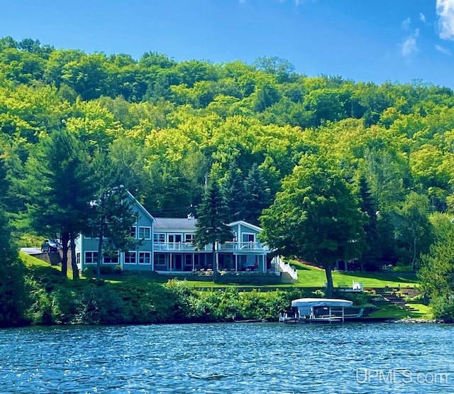 18918 Canal Rd, Houghton, MI 49931 - water view featuring a forest