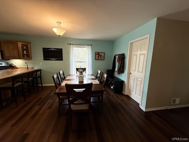 1300 W Sharon Ave, Houghton, MI 49931 - dining room featuring dark wood-type flooring and baseboards