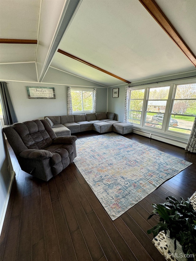 900 Wabash St, Ishpeming, MI 49849 - living area featuring a baseboard radiator and wood-type flooring
