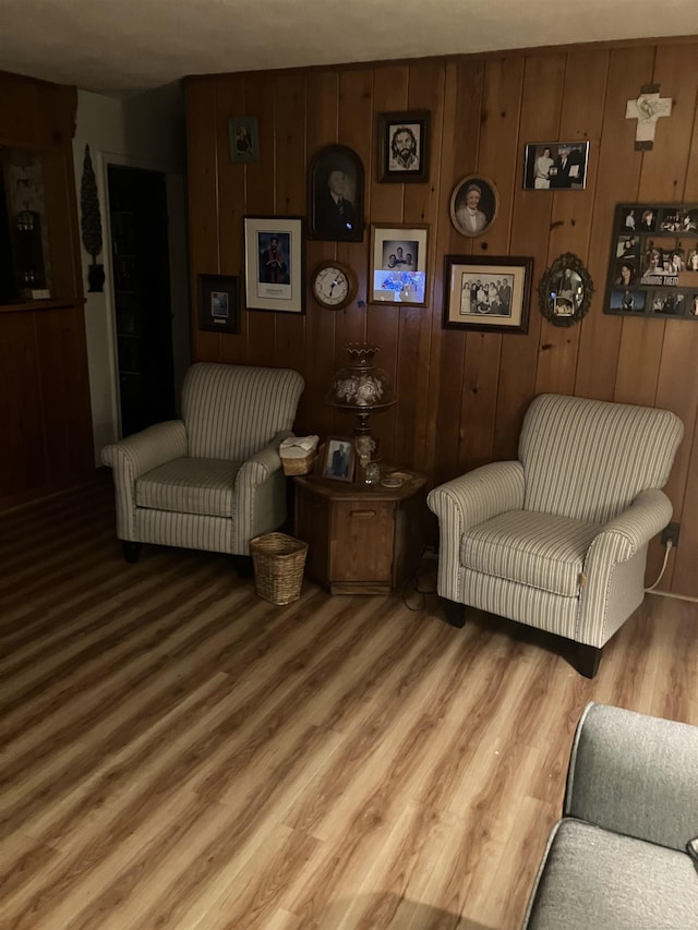 63150 Mound Rd, Washington Twp, MI 48095 - living area with wood finished floors and wooden walls