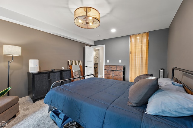 2102 Pauline Blvd Unit 304, Ann Arbor, MI 48103 - bedroom featuring carpet flooring, a chandelier, and recessed lighting