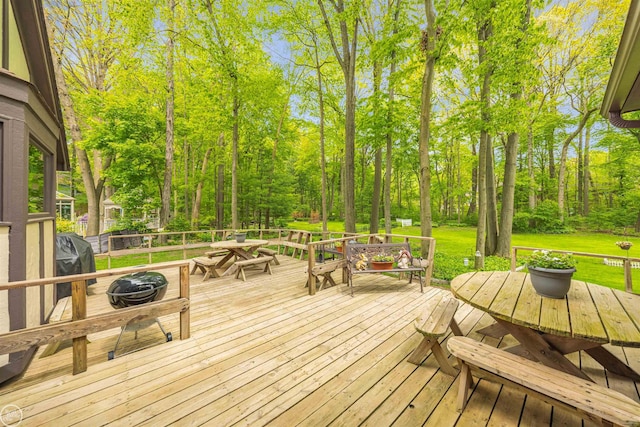 53638 Sherwood Ln, Shelby Twp, MI 48315 - deck with outdoor dining area and a yard
