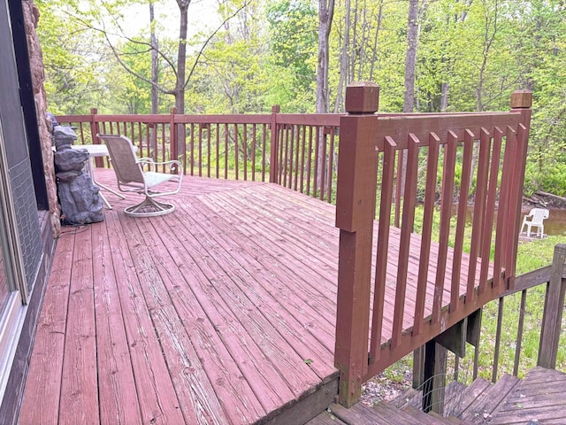 2913 W Howard Rd, Beaverton, MI 48612 - wooden terrace with a view of trees