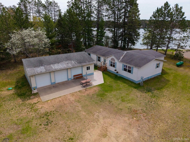 93 E Johnson Lake Rd, Gwinn, MI 49841 - view from above of property with a large body of water