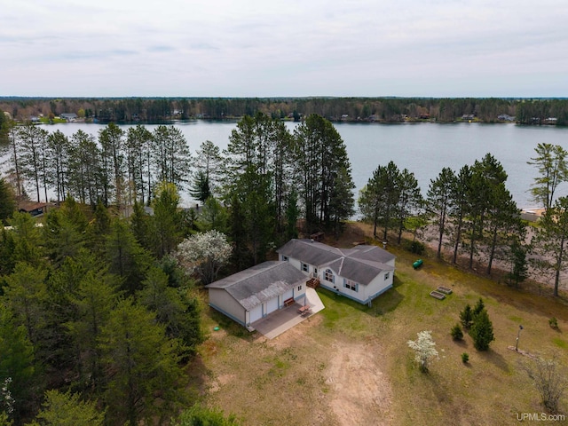 93 E Johnson Lake Rd, Gwinn, MI 49841 - aerial view of property and surrounding area with a large body of water