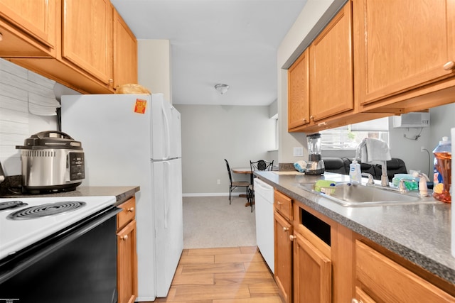 21640 Hillside Dr # 3C, Clinton, MI 48035 - kitchen with a sink, range with electric stovetop, dishwasher, and dark countertops