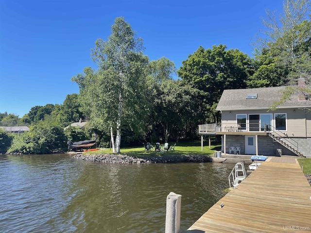 52170 Canal Rd, Houghton, MI 49931 - dock with stairway and a deck with water view