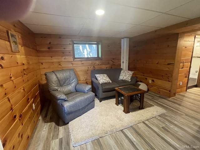 52170 Canal Rd, Houghton, MI 49931 - living room featuring wood finished floors and wooden walls