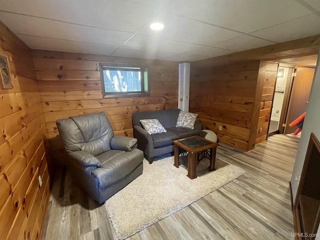 52170 Canal Rd, Houghton, MI 49931 - living area featuring wood finished floors and wooden walls