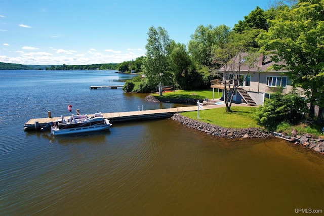52170 Canal Rd, Houghton, MI 49931 - water view with a floating dock and stairs