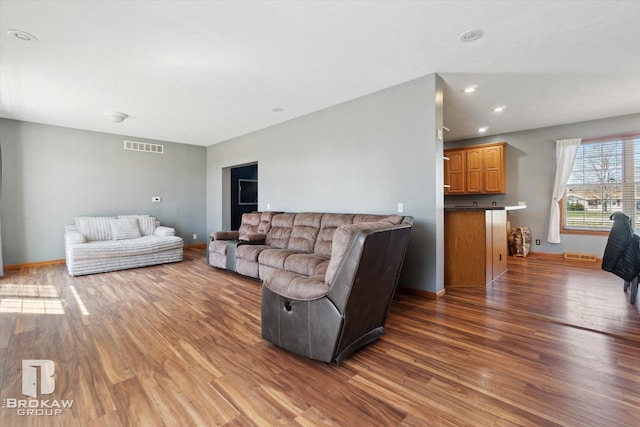 3275 Morrish Rd, Swartz Creek, MI 48473 - living room featuring wood finished floors, baseboards, and recessed lighting
