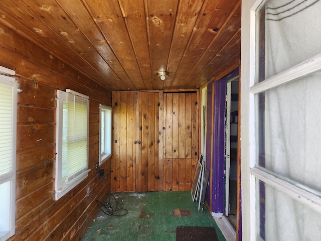 4680 E Kent Rd, Freeland, MI 48623 - unfurnished room featuring wood walls and wood ceiling