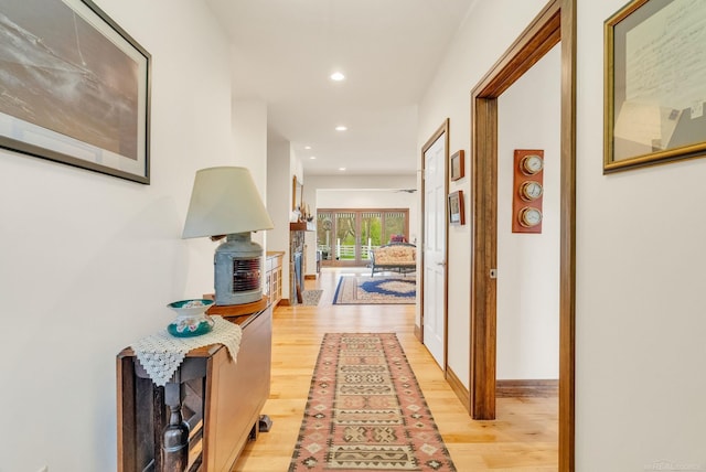 3905 Lakeshore Rd, Lexington, MI 48450 - hallway featuring light wood-type flooring and recessed lighting
