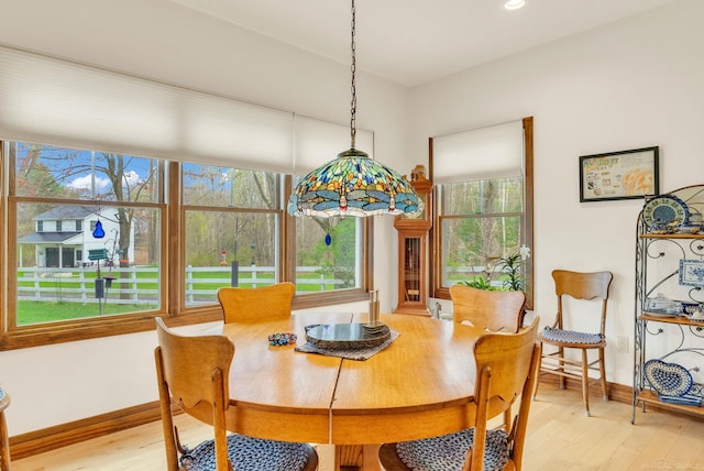 3905 Lakeshore Rd, Lexington, MI 48450 - dining space with wood finished floors, baseboards, and recessed lighting