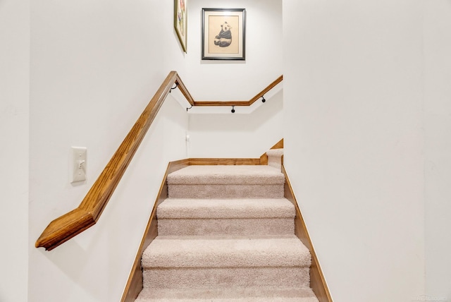 3905 Lakeshore Rd, Lexington, MI 48450 - staircase featuring carpet and baseboards