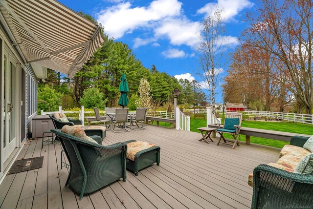 3905 Lakeshore Rd, Lexington, MI 48450 - wooden deck with outdoor dining area