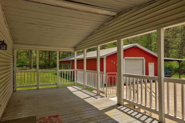 3909 Higgins Rd, Vassar, MI 48768 - deck featuring an outbuilding