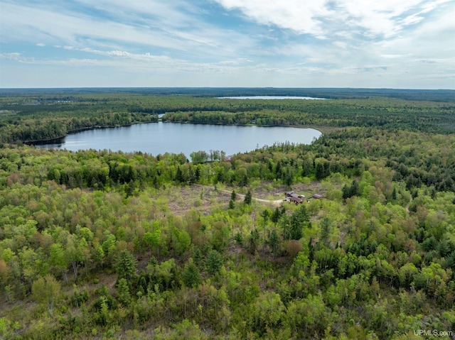 16477 Cc.25 Ln, Wetmore, MI 49895 - aerial view of property and surrounding area featuring a heavily wooded area and a large body of water