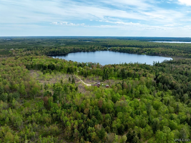 16477 Cc.25 Ln, Wetmore, MI 49895 - aerial overview of property's location featuring a heavily wooded area and a nearby body of water
