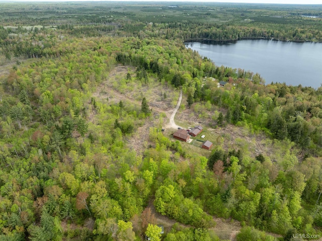16477 Cc.25 Ln, Wetmore, MI 49895 - aerial view of property and surrounding area featuring a heavily wooded area and a large body of water