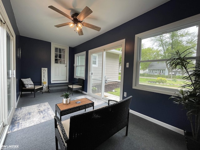 7314 Aspen Rd, Lexington, MI 48450 - sunroom / solarium featuring ceiling fan
