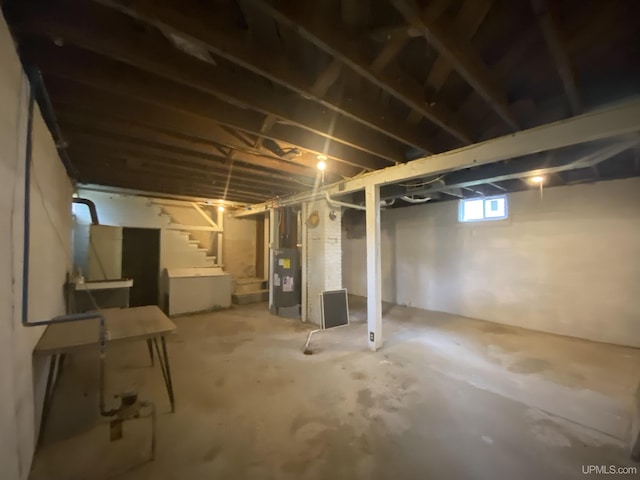 317 Lane Ave, Iron Mountain, MI 49802 - basement with stairs and heating unit