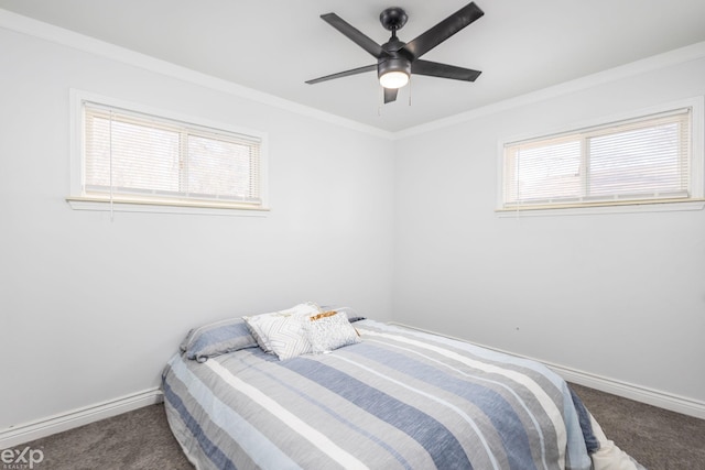 3168 Herbell Dr, Waterford, MI 48328 - bedroom featuring carpet, baseboards, multiple windows, and crown molding