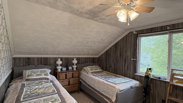 7741 White Birch St, Farwell, MI 48622 - bedroom featuring lofted ceiling and a ceiling fan