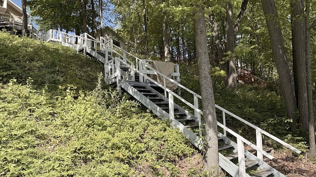 7741 White Birch St, Farwell, MI 48622 - view of yard featuring stairway