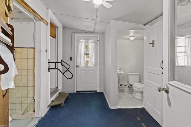 3710 N River Rd, Fort Gratiot, MI 48059 - carpeted entrance foyer with ceiling fan