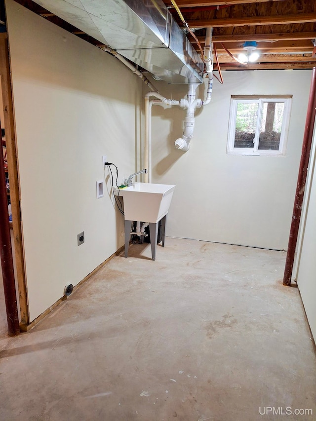 8413 Gay Park Rd, Lake Linden, MI 49945 - below grade area with a sink
