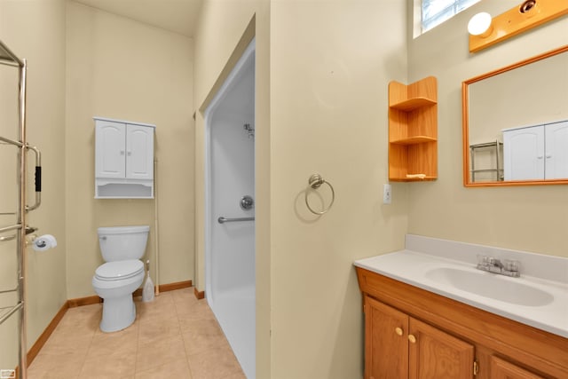 3582 David K Dr, Waterford, MI 48329 - full bath with toilet, a shower with shower door, tile patterned floors, and vanity