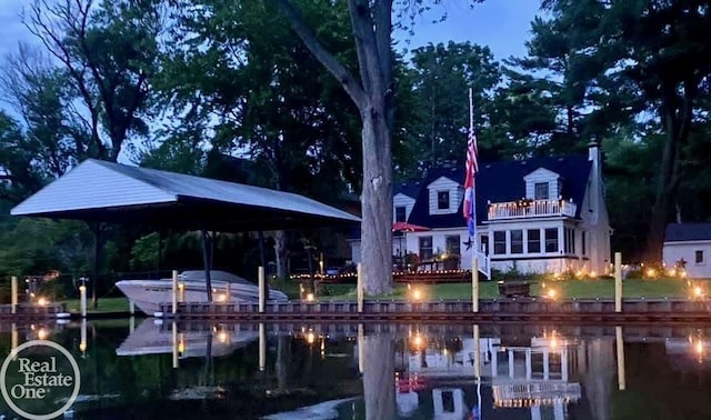 28800 Old N River Rd, Harrison Twp, MI 48045 - dock with a water view and boat lift