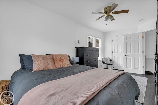 28800 Old N River Rd, Harrison Twp, MI 48045 - bedroom with a ceiling fan, a closet, and wood finished floors